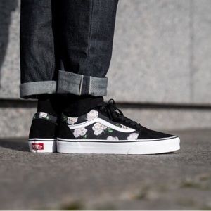 Old Skool Vans with flowers